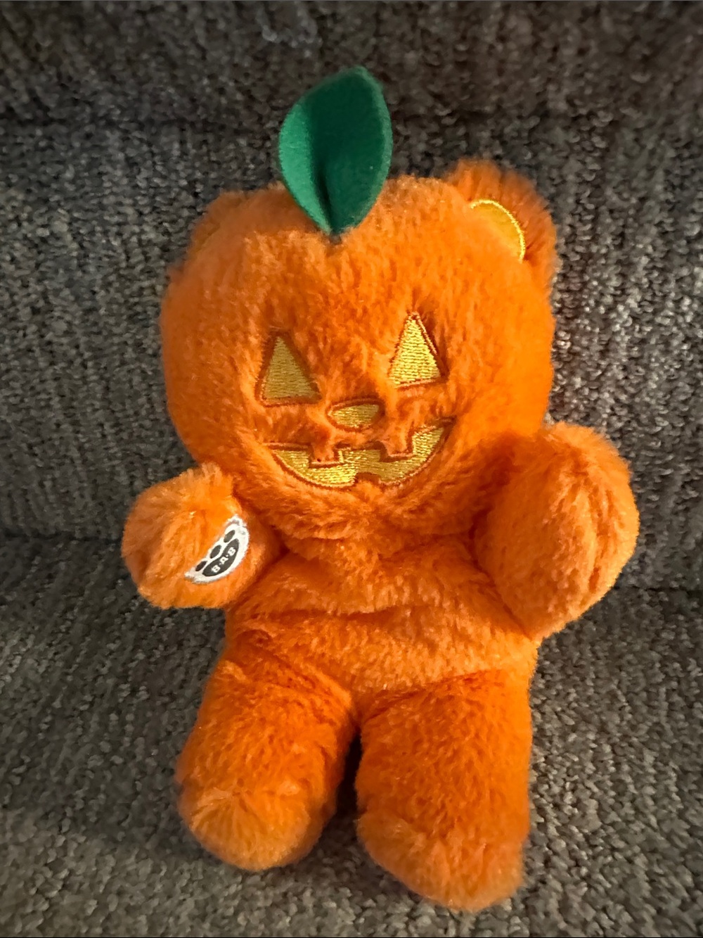 Build-A-Bear Mini Beans Pumpkin Glow Halloween Teddy Bear